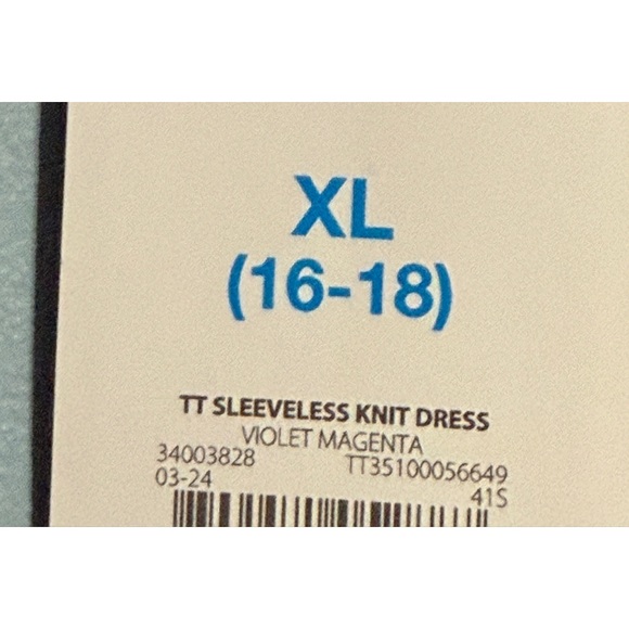 SELLING TIME And TRU DRESS SIZE XL NWT SLEEVELESS COLOR VIOLET MAGENTA - Picture 14 of 14
